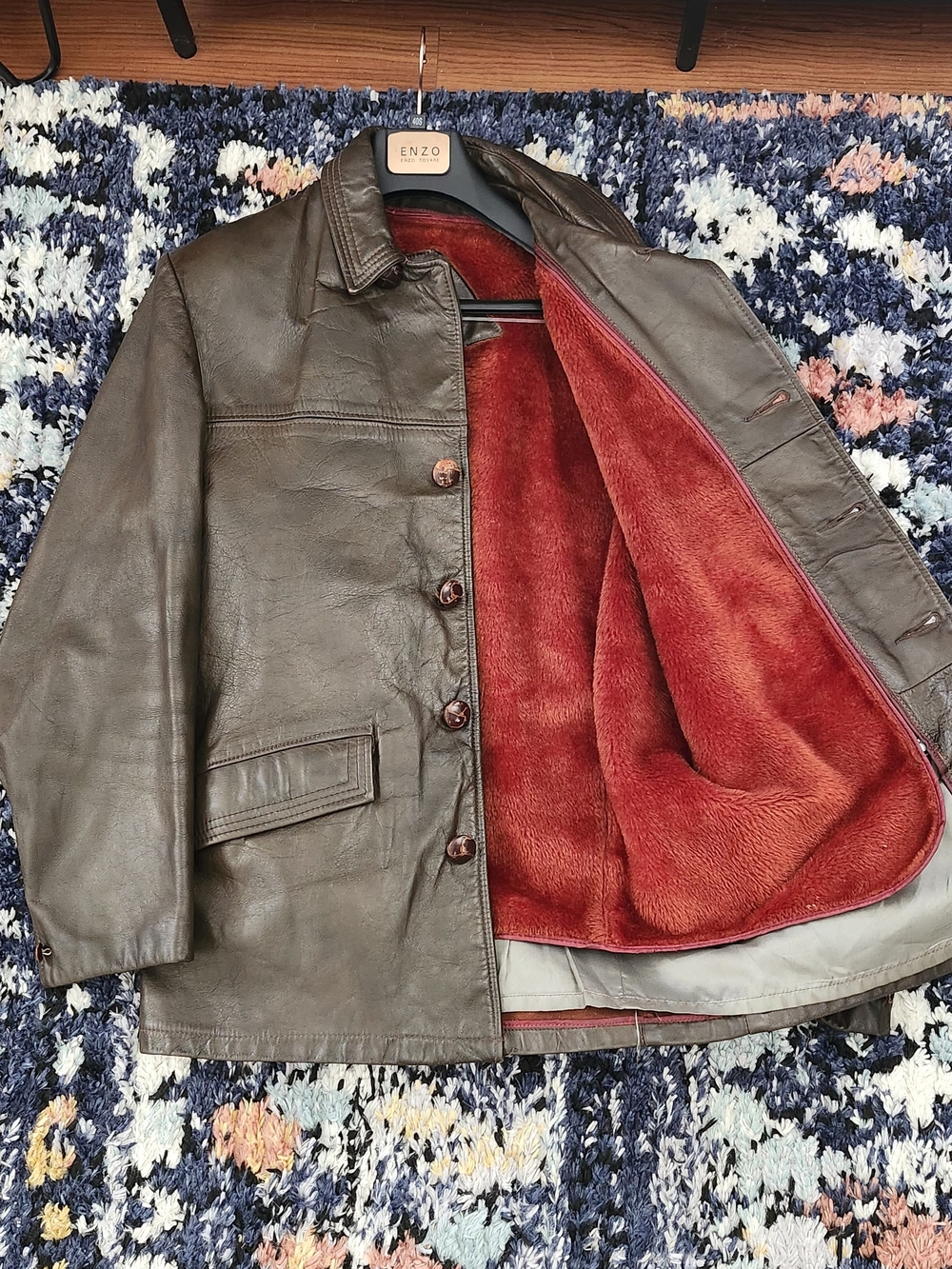 Schott NYC - Vintage 1970s - Brown Car Coat With Removable Sherpa Lining